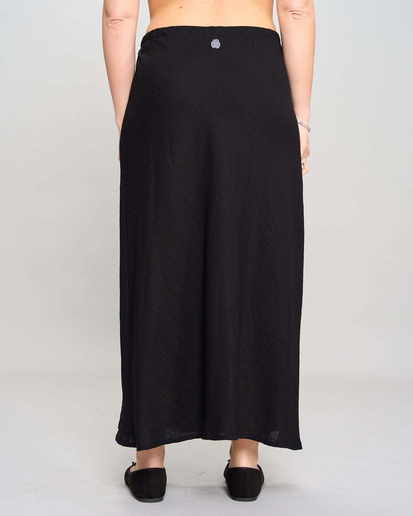 Flared Skirt in Viscose with Linen Effect