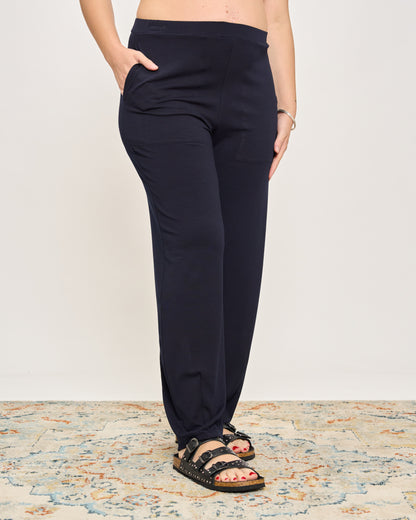 Pantalone Ripreso Comodo in Viscosa