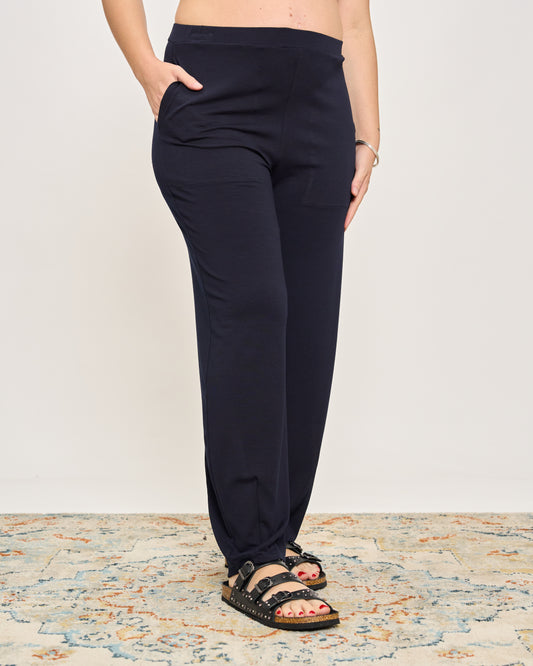 Pantalone Ripreso Comodo in Viscosa