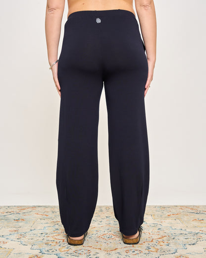 Pantalone Ripreso Comodo in Viscosa