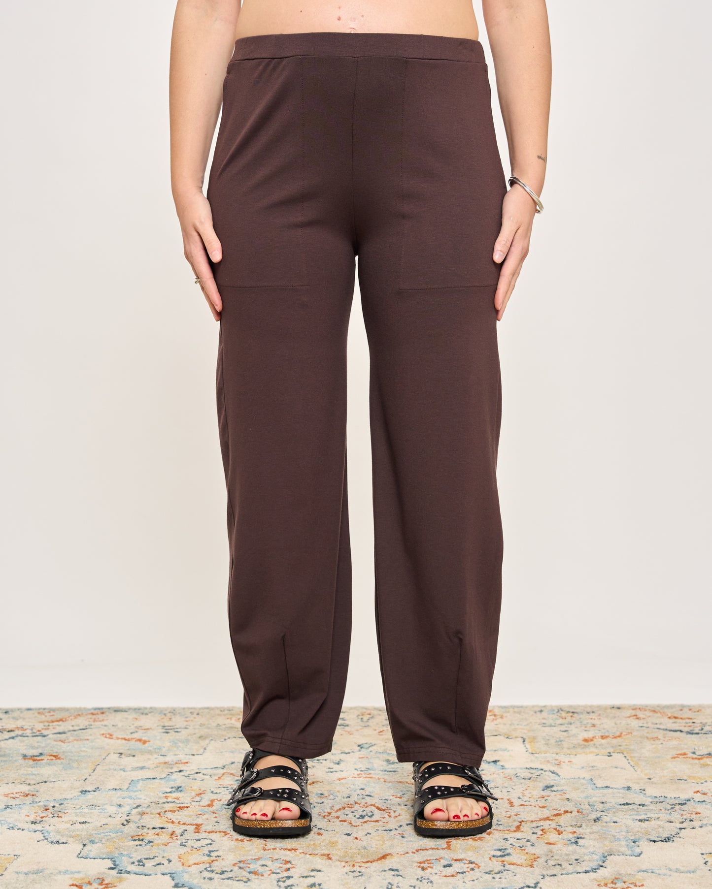 Pantalone Ripreso Comodo in Viscosa