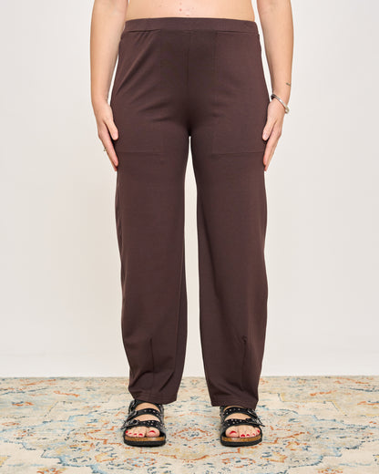 Pantalone Ripreso Comodo in Viscosa
