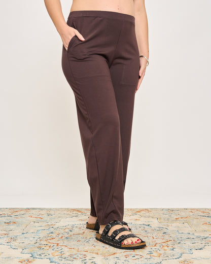 Pantalone Ripreso Comodo in Viscosa