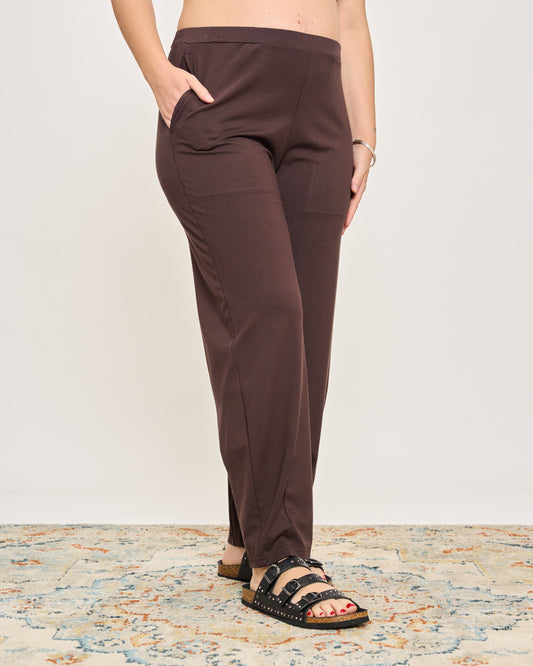 Pantalone Ripreso Comodo in Viscosa