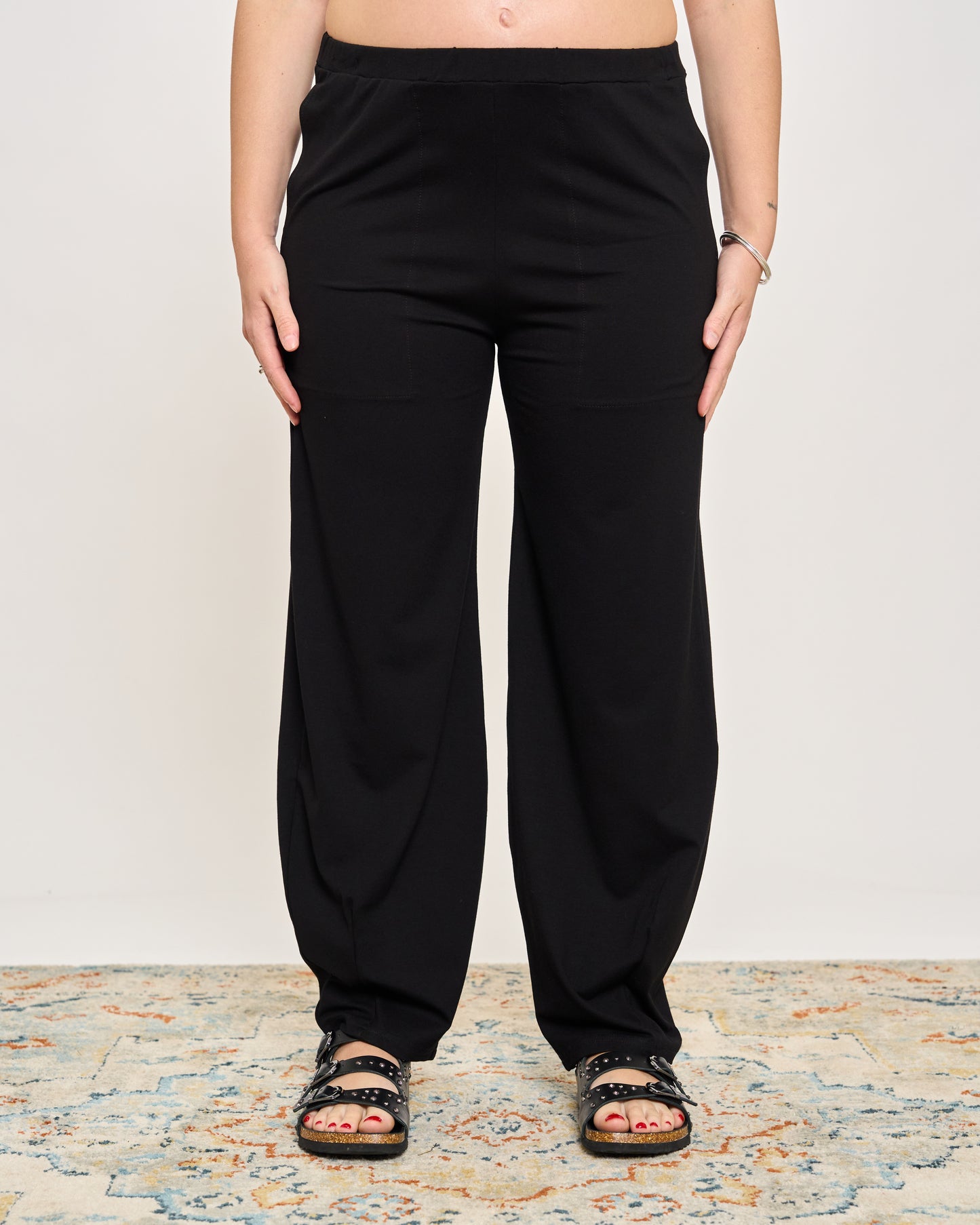 Pantalone Ripreso Comodo in Viscosa