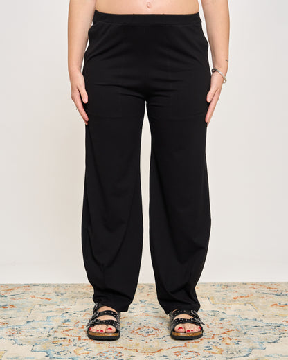 Pantalone Ripreso Comodo in Viscosa