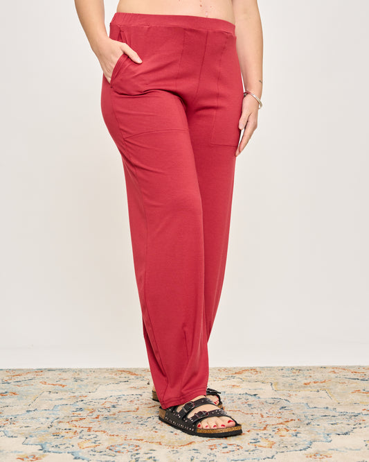 Pantalone Ripreso Comodo in Viscosa