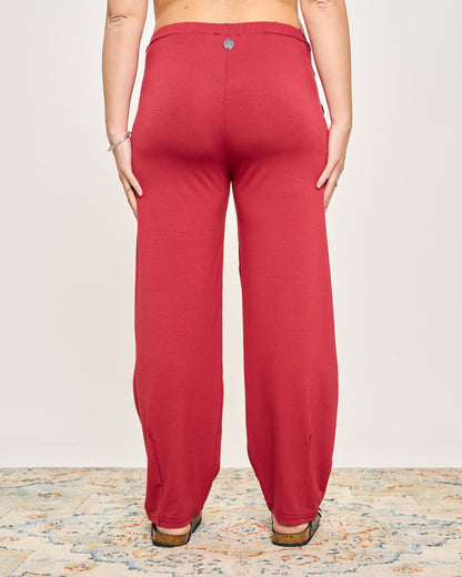 Pantalone Ripreso Comodo in Viscosa