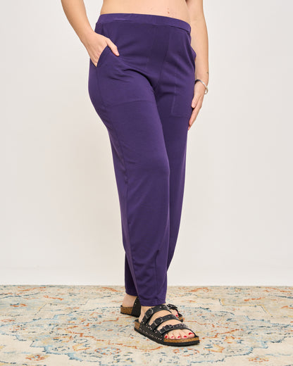 Pantalone Ripreso Comodo in Viscosa