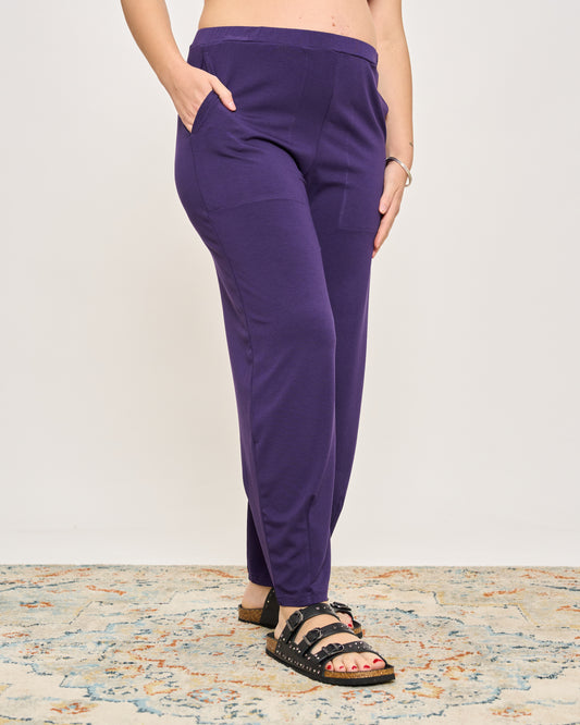 Pantalone Ripreso Comodo in Viscosa