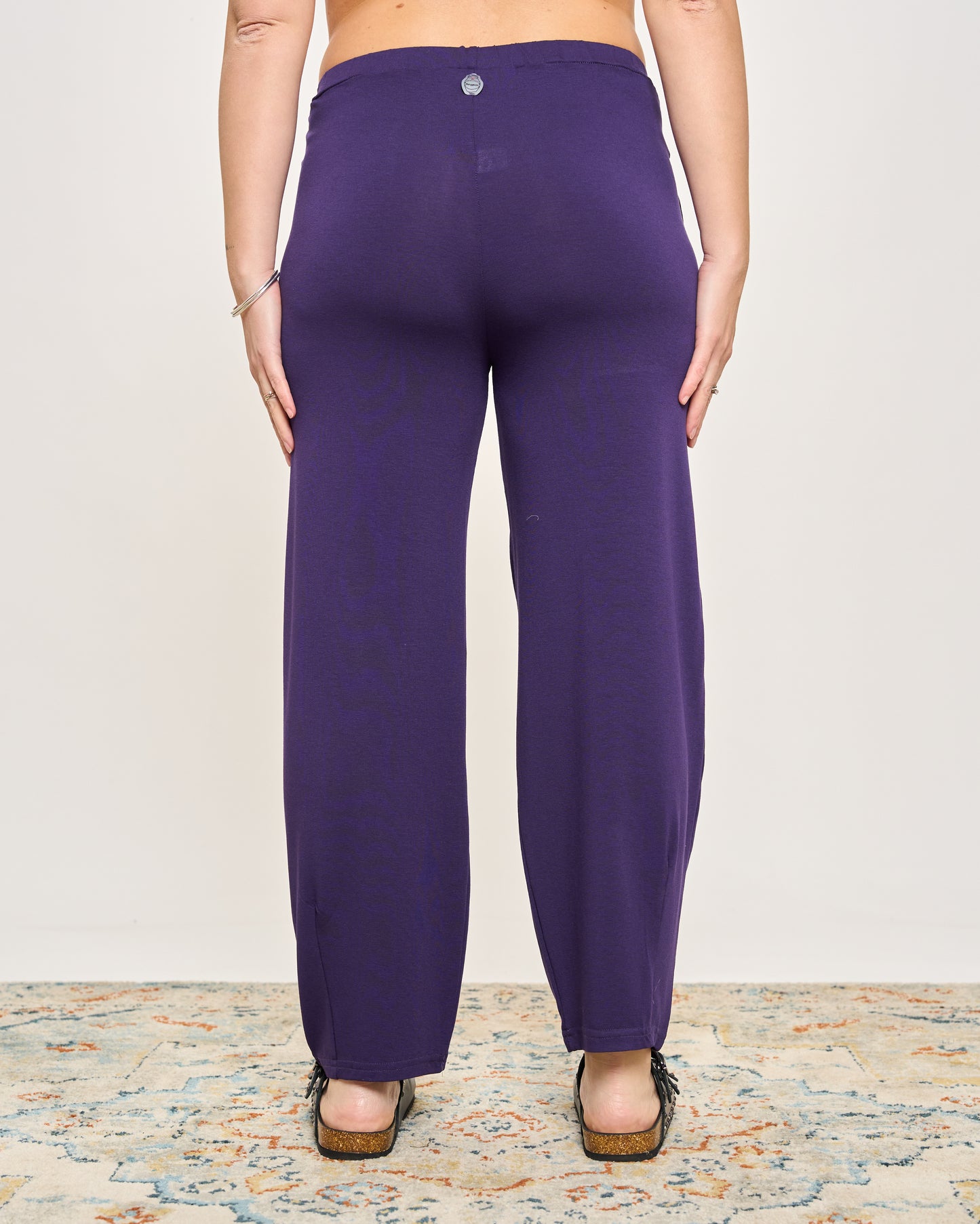 Pantalone Ripreso Comodo in Viscosa