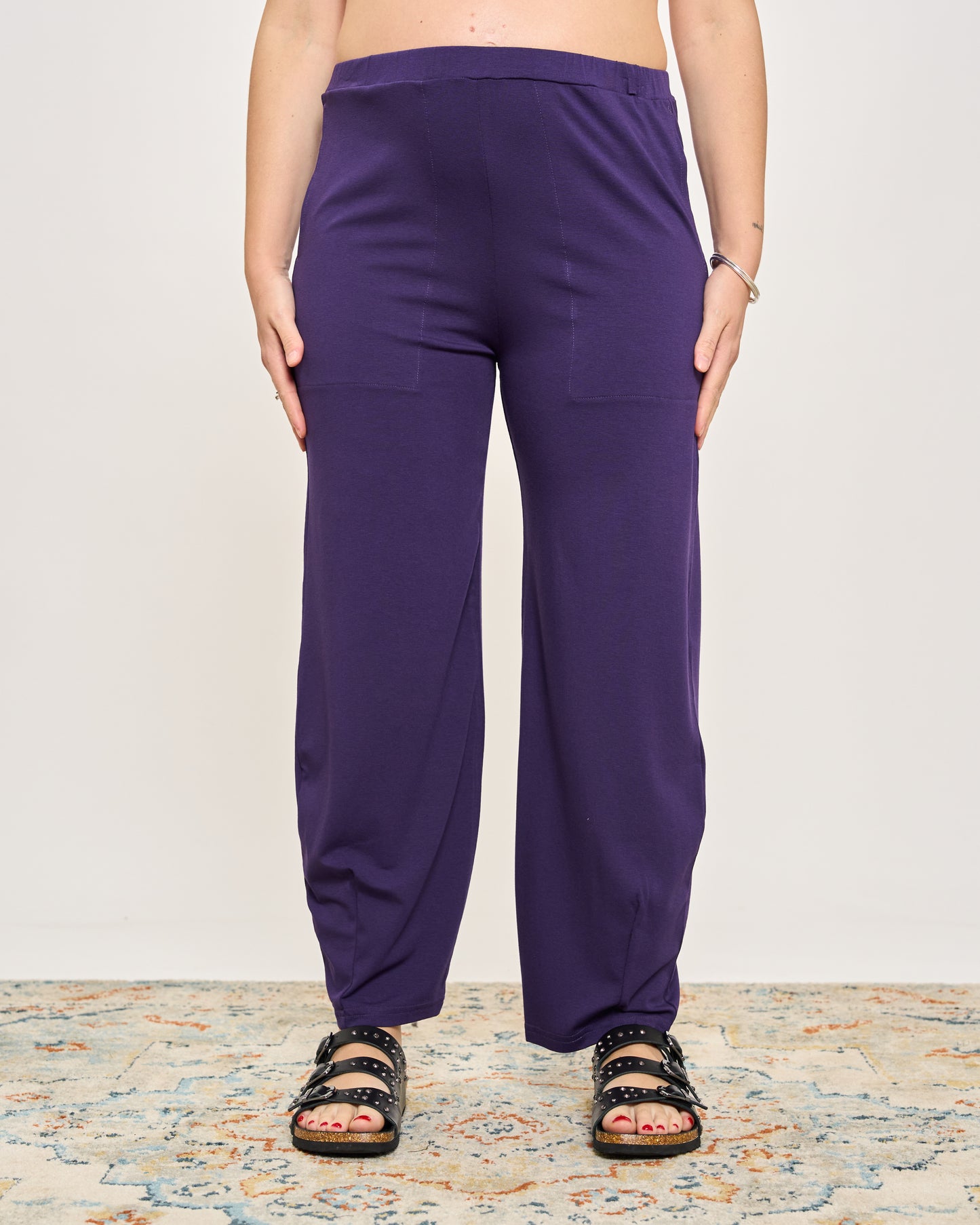 Pantalone Ripreso Comodo in Viscosa