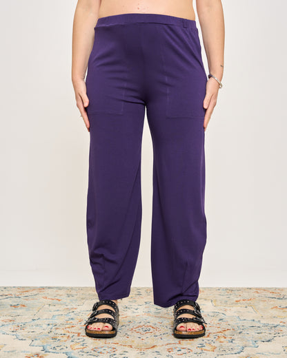 Pantalone Ripreso Comodo in Viscosa