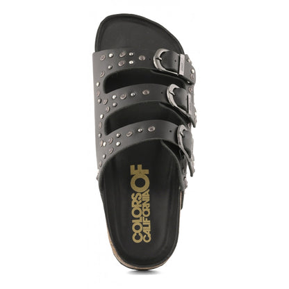 SLOFI Sandalo in Nabuk e Strass