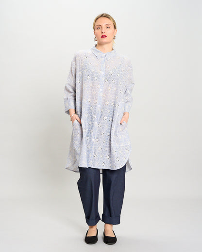 Oversized Shirt in Striped Sangallo