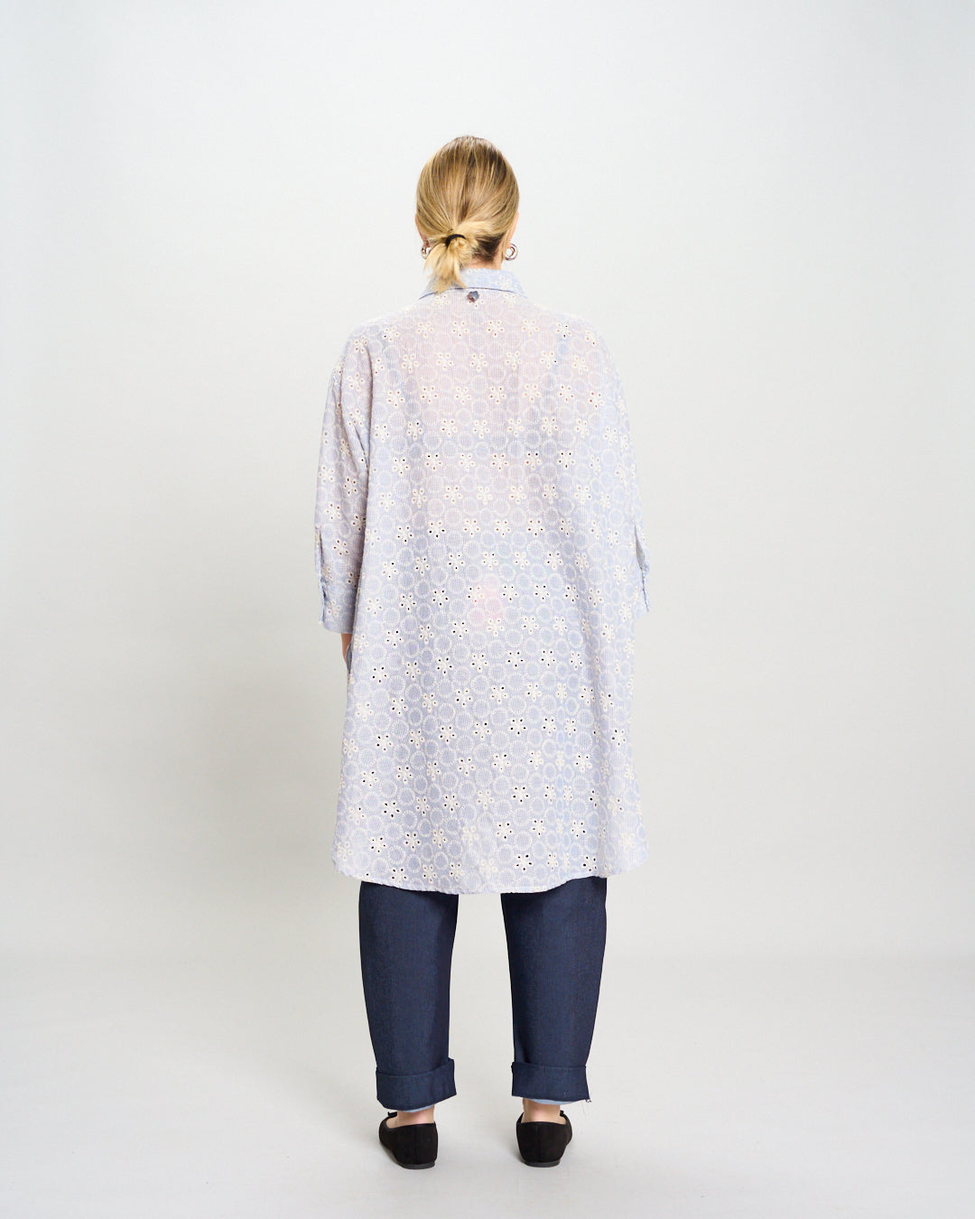 Oversized Shirt in Striped Sangallo