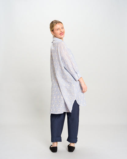 Oversized Shirt in Striped Sangallo